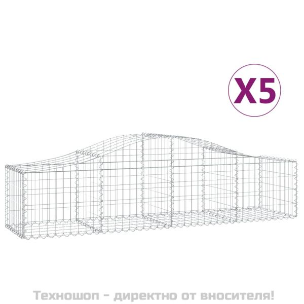 Габионни кошници арка 5 бр 200x50x40/60 см поцинковано желязо