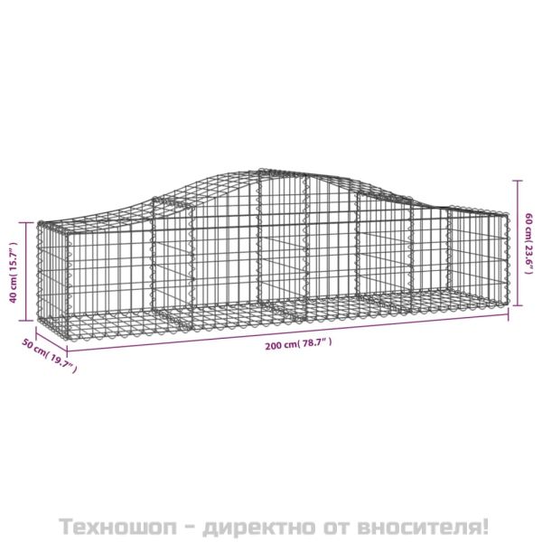Габионни кошници арка 14 бр 200x50x40/60 см поцинковано желязо