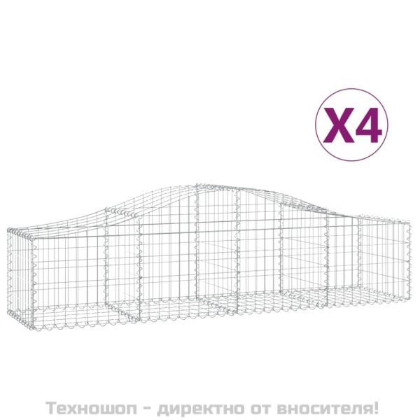 Габионни кошници арка 4 бр 200x50x40/60 см поцинковано желязо