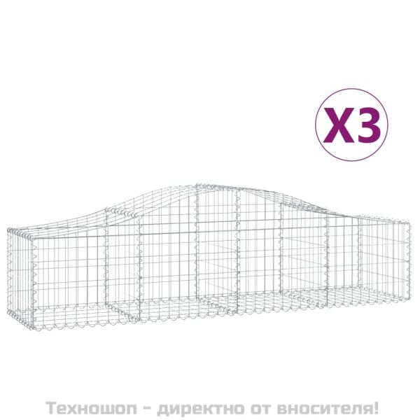 Габионни кошници арка 3 бр 200x50x40/60 см поцинковано желязо