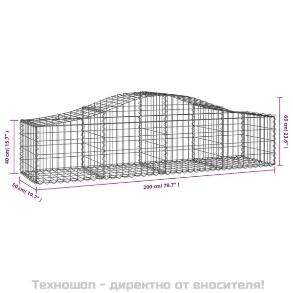 Габионни кошници арка 3 бр 200x50x40/60 см поцинковано желязо