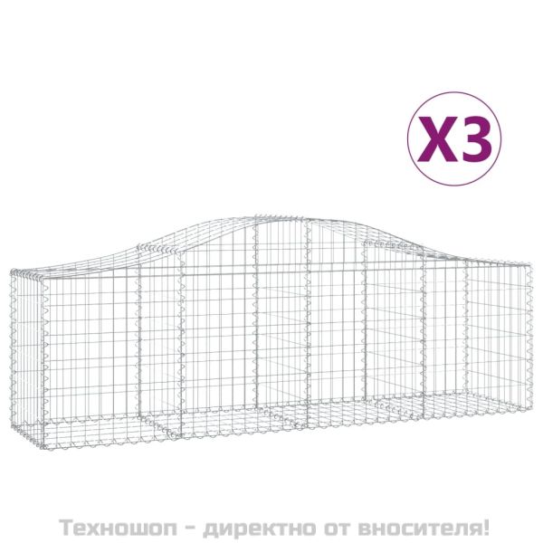 Габионни кошници арка 3 бр 200x50x60/80 см поцинковано желязо