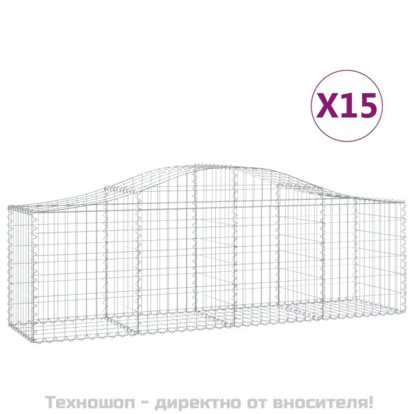 Габионни кошници арка 15 бр 200x50x60/80 см поцинковано желязо