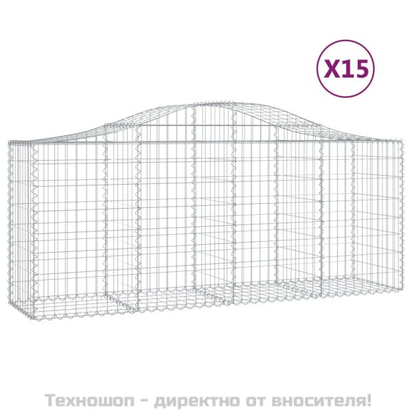 Габионни кошници арка 15 бр 200x50x80/100 см поцинковано желязо