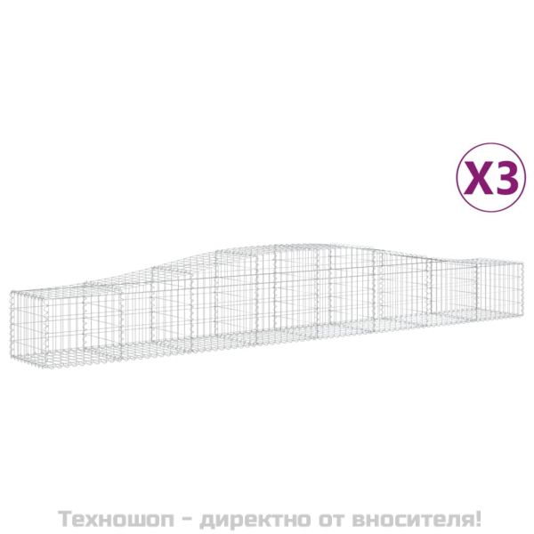 Габионни кошници арка 3 бр 400x50x40/60 см поцинковано желязо