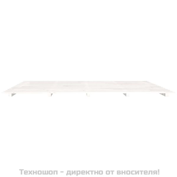Рамка за легло, бяла, 160х200 см, бор масив