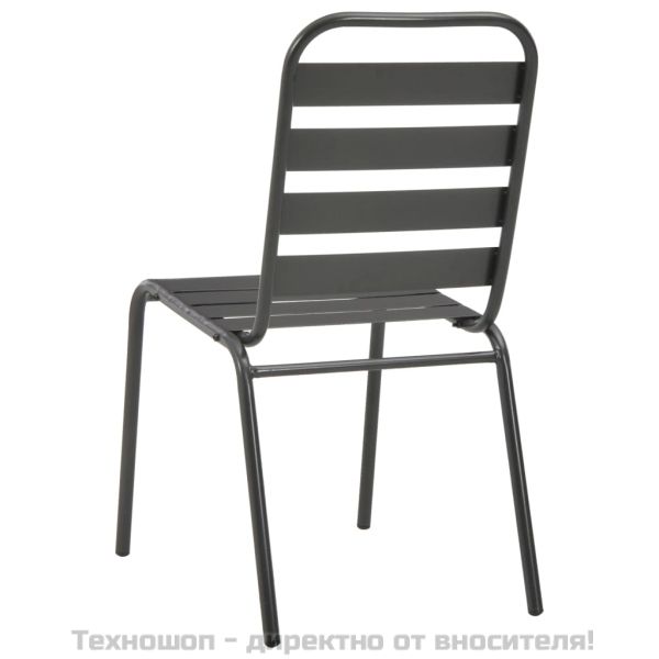 Стифиращи градински столове, 2 бр, стомана, сиви