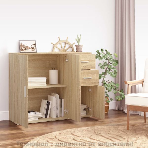 Бюфет, дъб сонома, 91x29,5x75 см, инженерно дърво