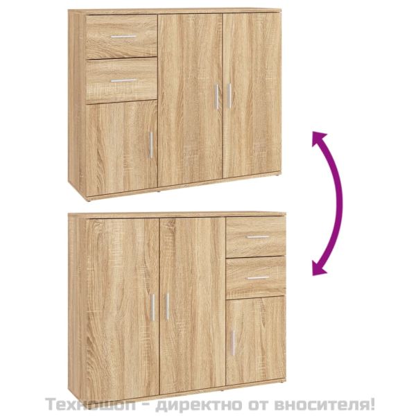 Бюфет, дъб сонома, 91x29,5x75 см, инженерно дърво