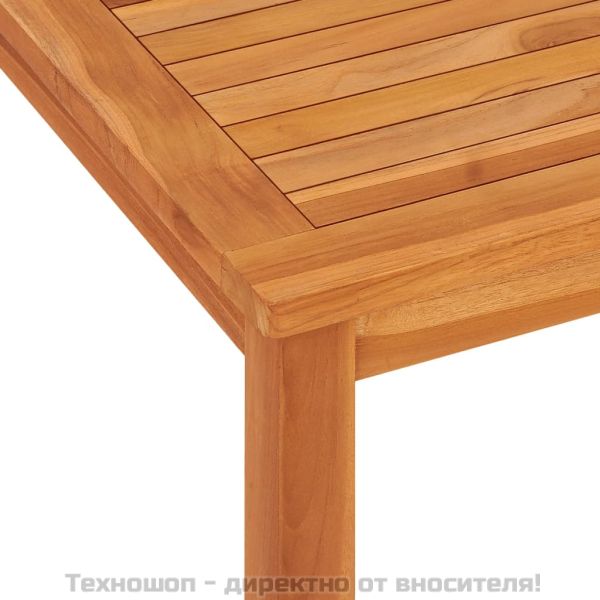 Градински трапезен комплект, 9 части, тиково дърво масив