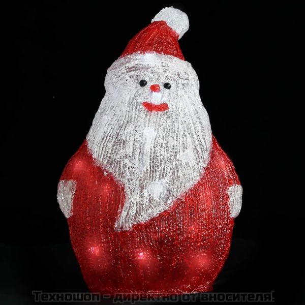 LED Дядо Коледа акрилна фигура, за закрито и открито, 28 см