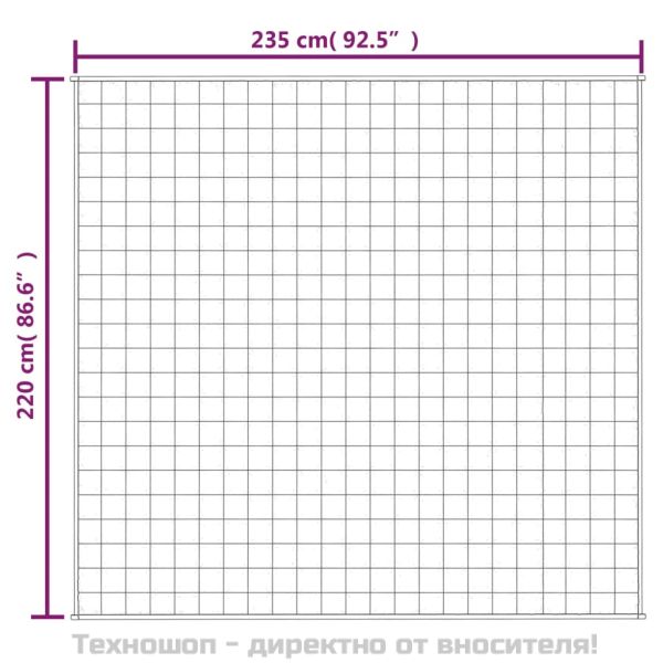 Утежнено одеяло сиво 220x235 см 11 кг плат