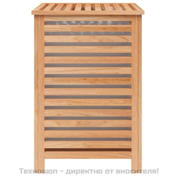 Кош за пране 45x45x65 см масивна орехова дървесина
