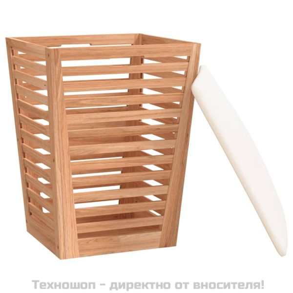 Табуретка за баня, 40,5x40,5x56 см, орехово дърво масив