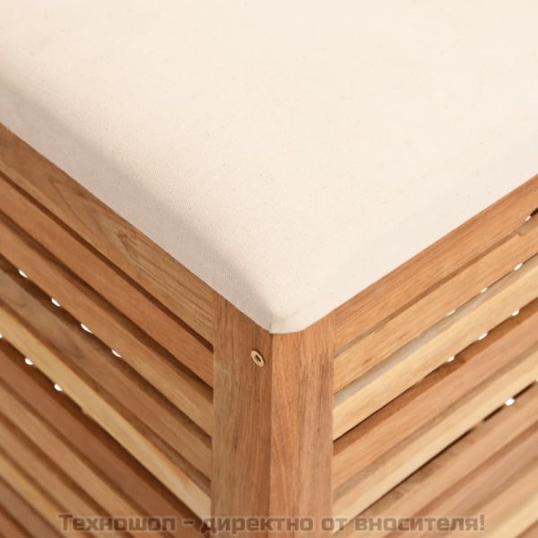 Табуретка за баня, 40,5x40,5x56 см, орехово дърво масив