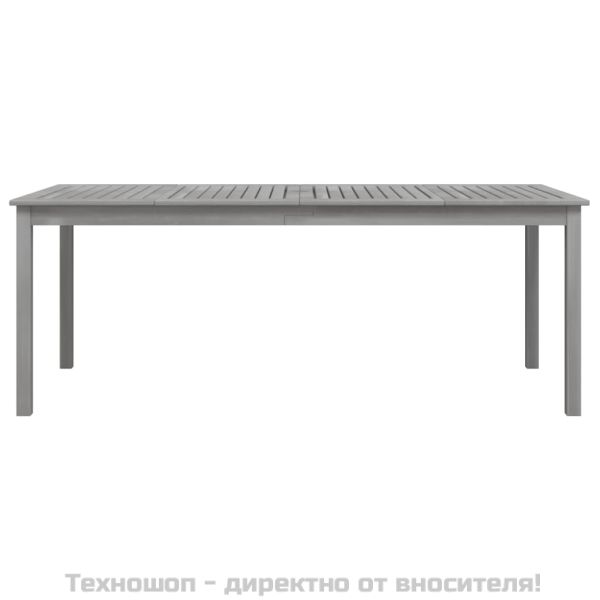 Градинска маса, сива, 200x100x75 см, акация масив