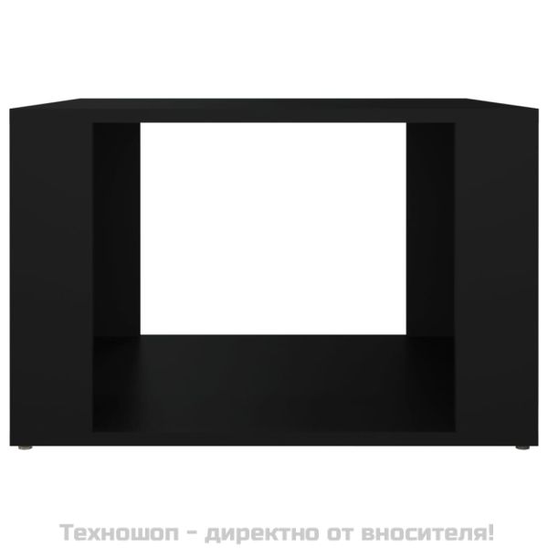 Нощна масичка, черна, 57x55x36 см, инженерно дърво