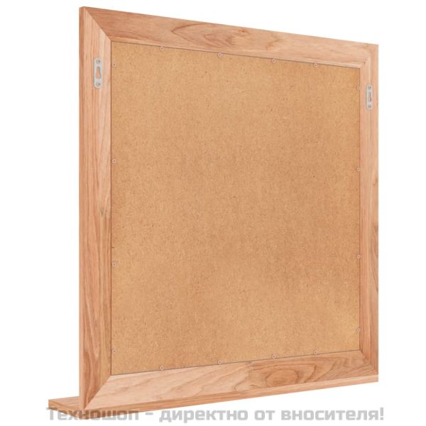 Стенно огледало, 55x55 см, орехово дърво масив