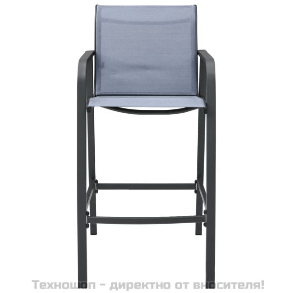 Градински бар столове, 4 бр, сиви, textilene