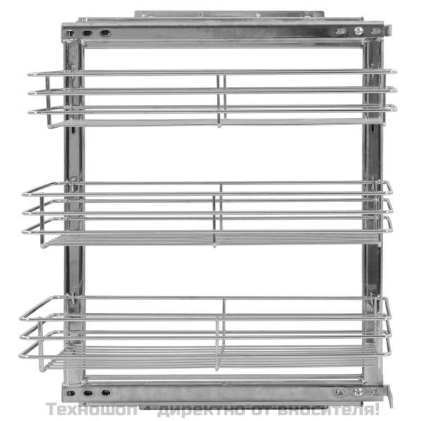 Издърпваща се кошница за кухня 3 нива сребриста 47x35x56 см