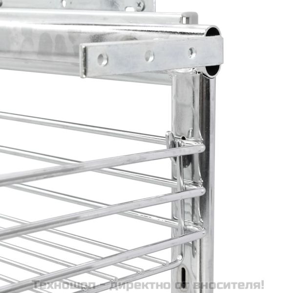 Издърпваща се кошница за кухня 3 нива сребриста 47x35x56 см