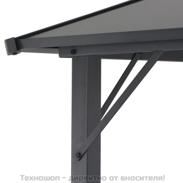 Шатра с покрив, алуминий, 4x3x2,6 м, черна