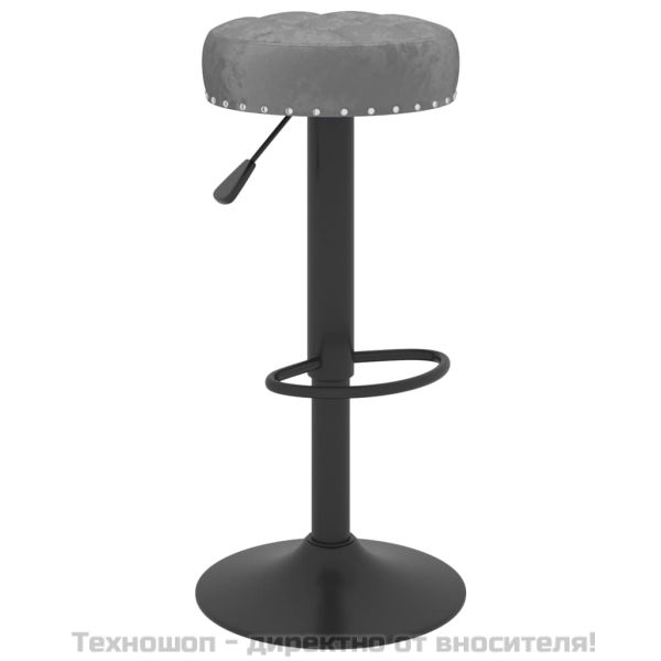 Бар табуретки, 2 бр, тъмносиви, кадифе