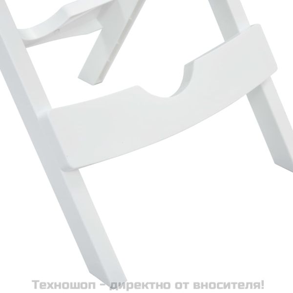 Градински трапезен комплект от 3 части бял полипропилен