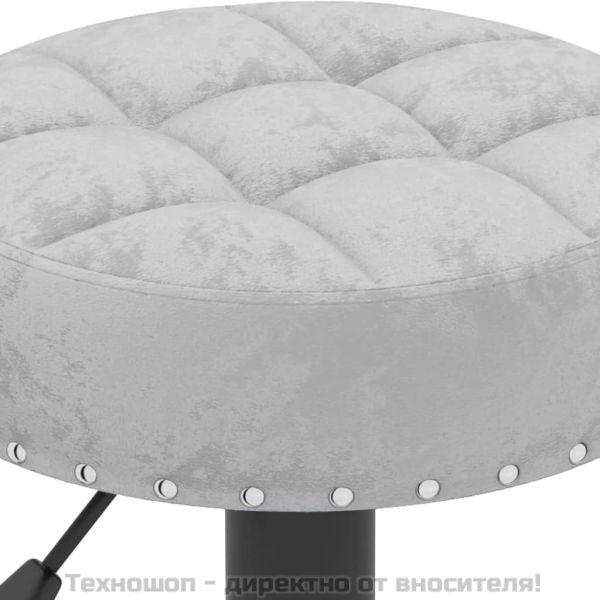 Бар табуретки, 2 бр, сиви, кадифе