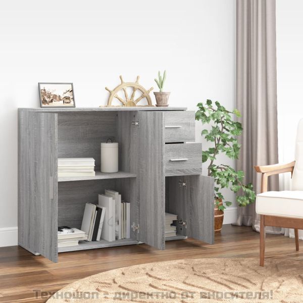 Сайдборд, сив сонома, 91x29,5x75 см, инженерно дърво