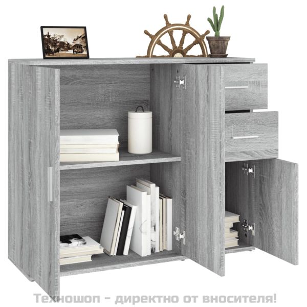 Сайдборд, сив сонома, 91x29,5x75 см, инженерно дърво