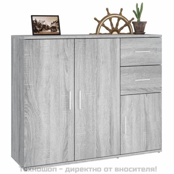 Сайдборд, сив сонома, 91x29,5x75 см, инженерно дърво