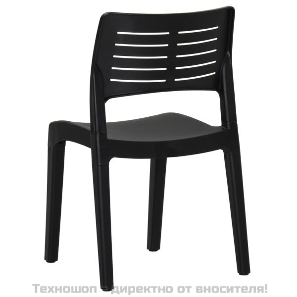 Градински столове, 2 бр, антрацит, полипропилен