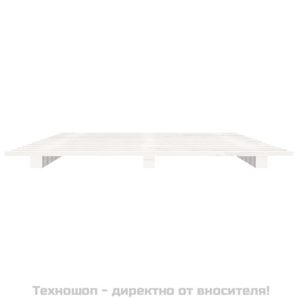 Рамка за легло, бяла, бор масив, 135x190 см