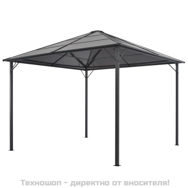 Шатра с покрив, алуминий, 3х3 м, антрацит