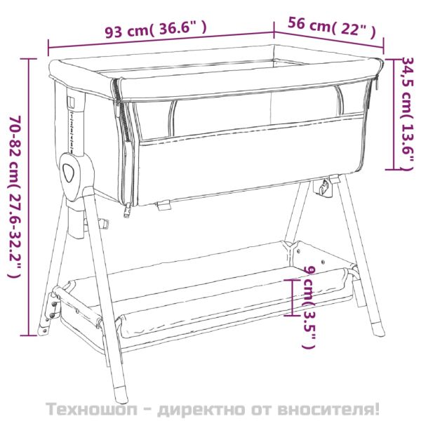 Бебешко легло с матрак, червено, ленен плат