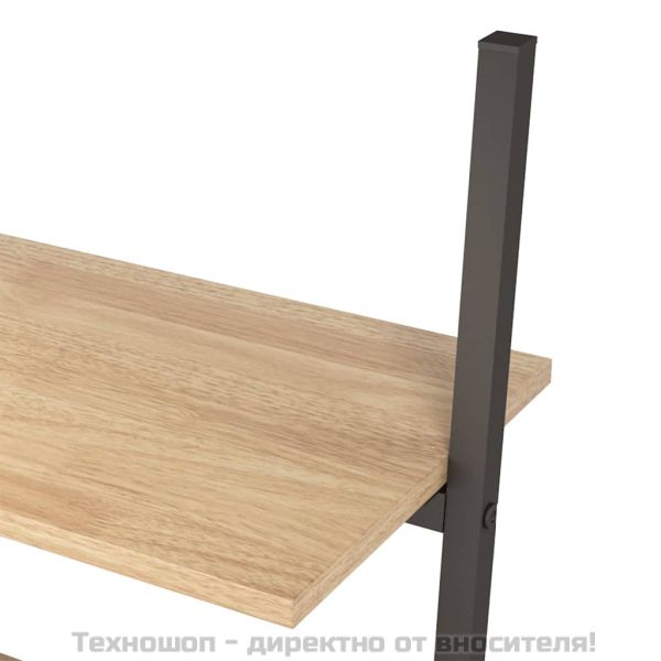 Етажерка стълба с 3 рафта светлокафяво и черно 64x34x116 см