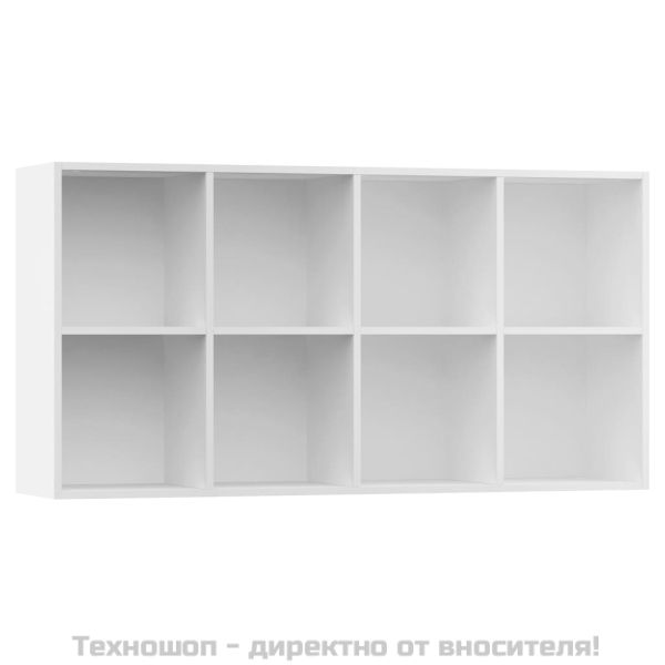 Библиотека/бюфет, бяла, 66x30x130 см, инженерно дърво