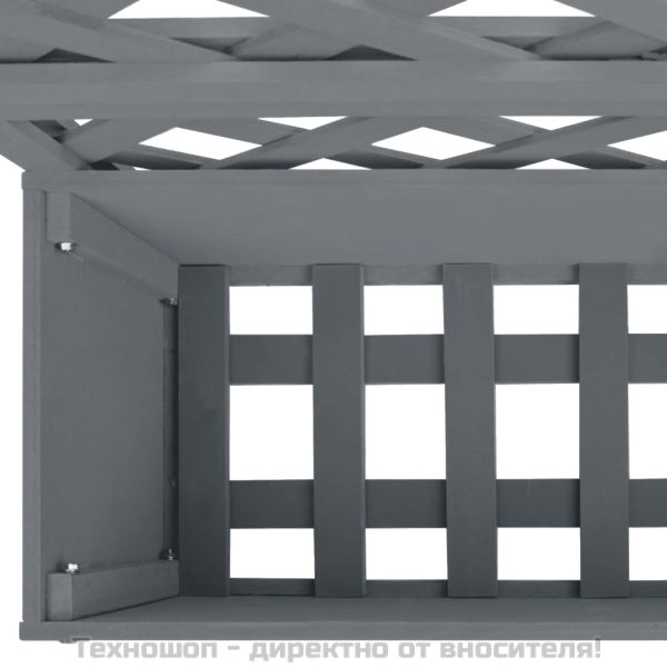 Плантер с пергола, сив, 65x33x135 см, WPC