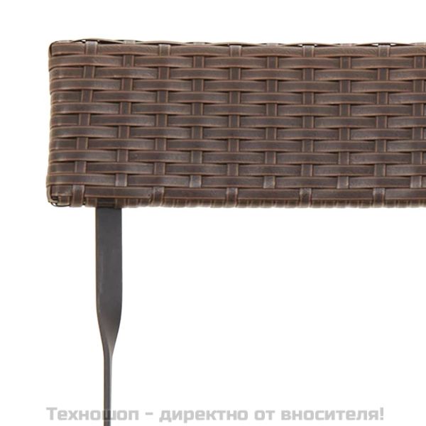 Сгъваеми бистро столове, 8 бр, кафяви, полиратан и стомана
