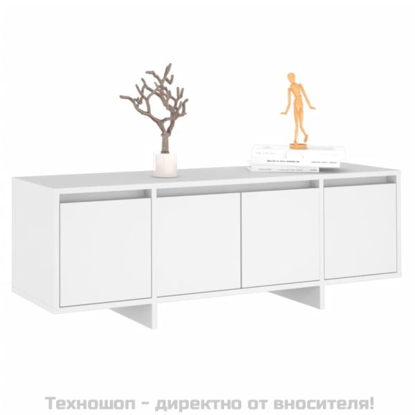 ТВ шкаф, бял, 120x30x40,5 см, инженерно дърво