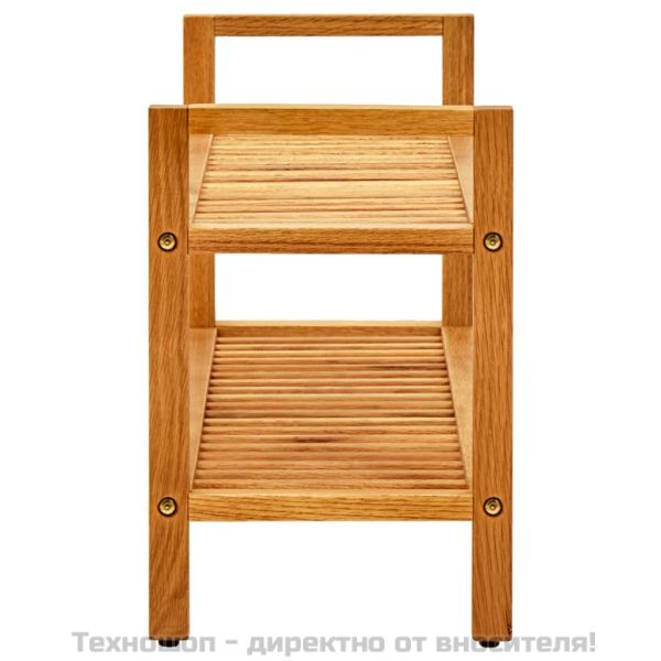 Поставка за обувки с 2 рафта, 100x27x40 см, дъбов масив