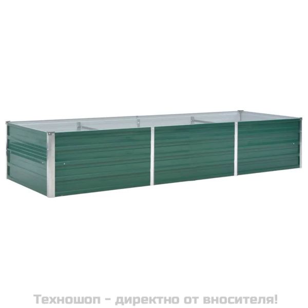 Градинска висока леха поцинкована стомана 240x80x45 см зелена