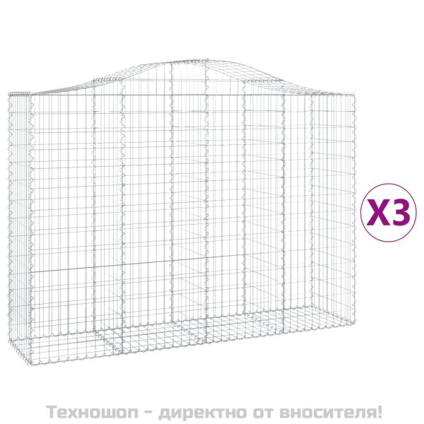 Габионни кошници арка 3 бр 200x50x140/160 см поцинковано желязо