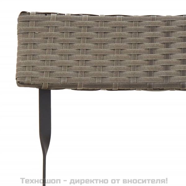 Сгъваеми бистро столове, 2 бр, сиви, полиратан и стомана