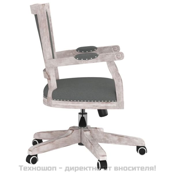 Въртящ се офис стол, тъмносив, текстил