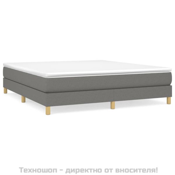 Боксспринг легло с матрак, тъмносиво, 180x200 см, плат