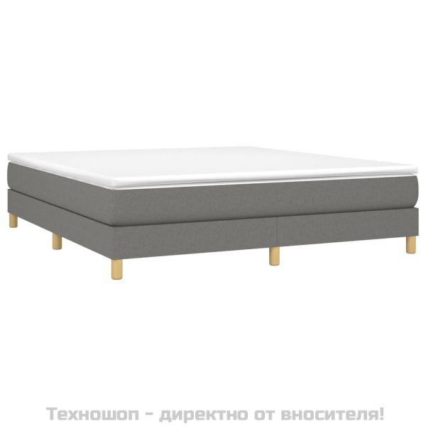 Боксспринг легло с матрак, тъмносиво, 180x200 см, плат