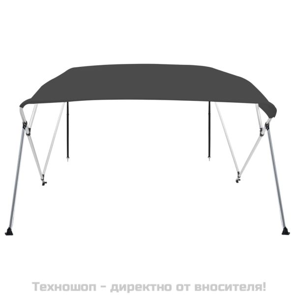 Тента за лодка, 4 дъги, антрацит, 243x210x137 см