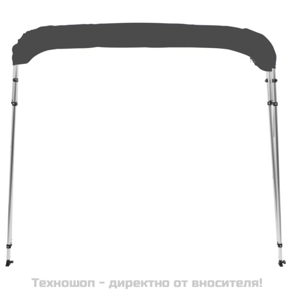 Тента за лодка, 4 дъги, антрацит, 243x210x137 см